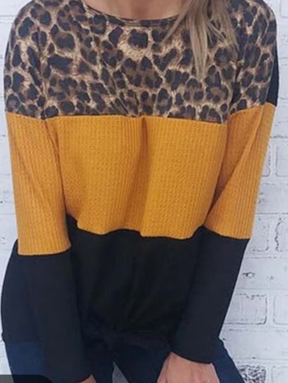 Haptics colorblock waffle top size 1x